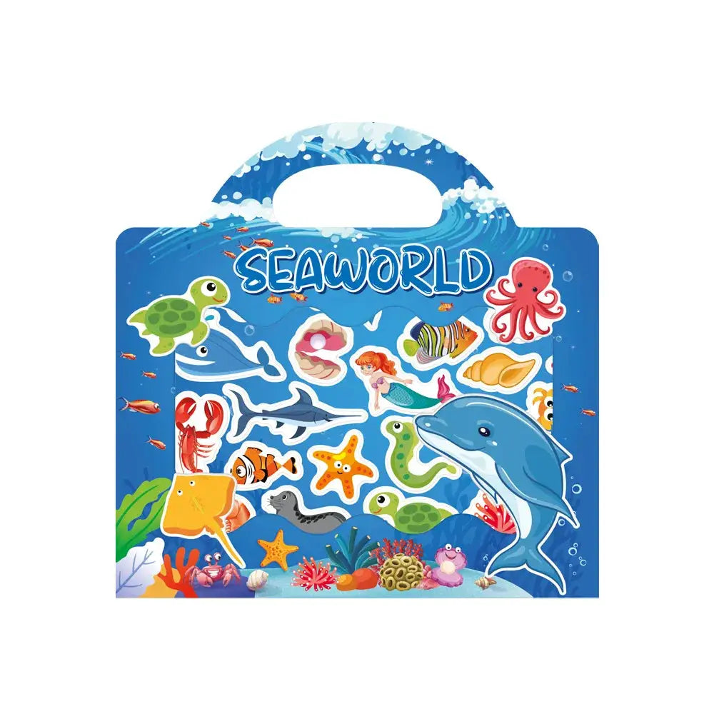 Reusable Scene Sticker Books For Kids Diy Puzzle Stickers Cartoon Animals Learning Cognition Toys Gift