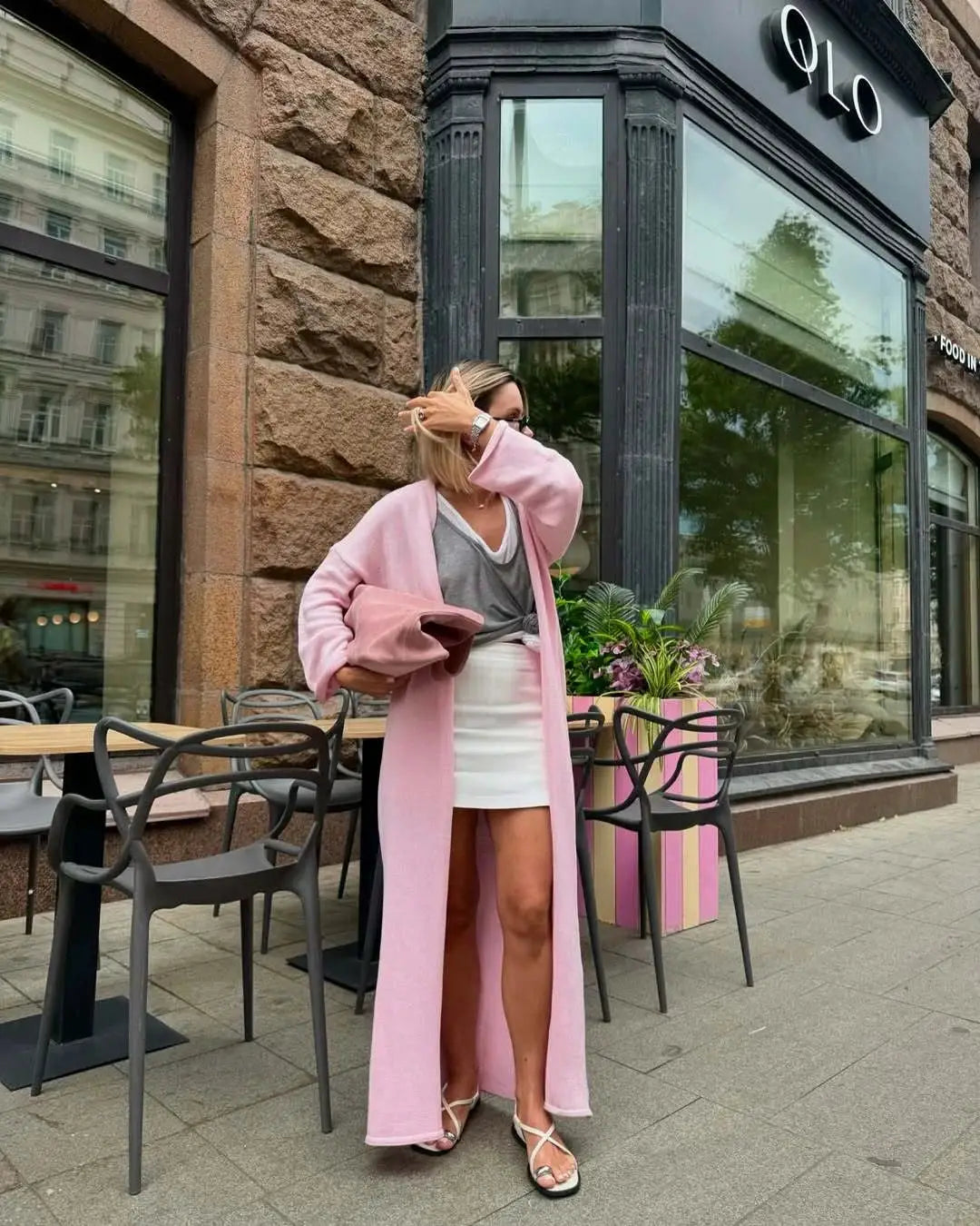 Hirsionsan Soft Loose Women Two Piece Knit Cardigan And Vest Set