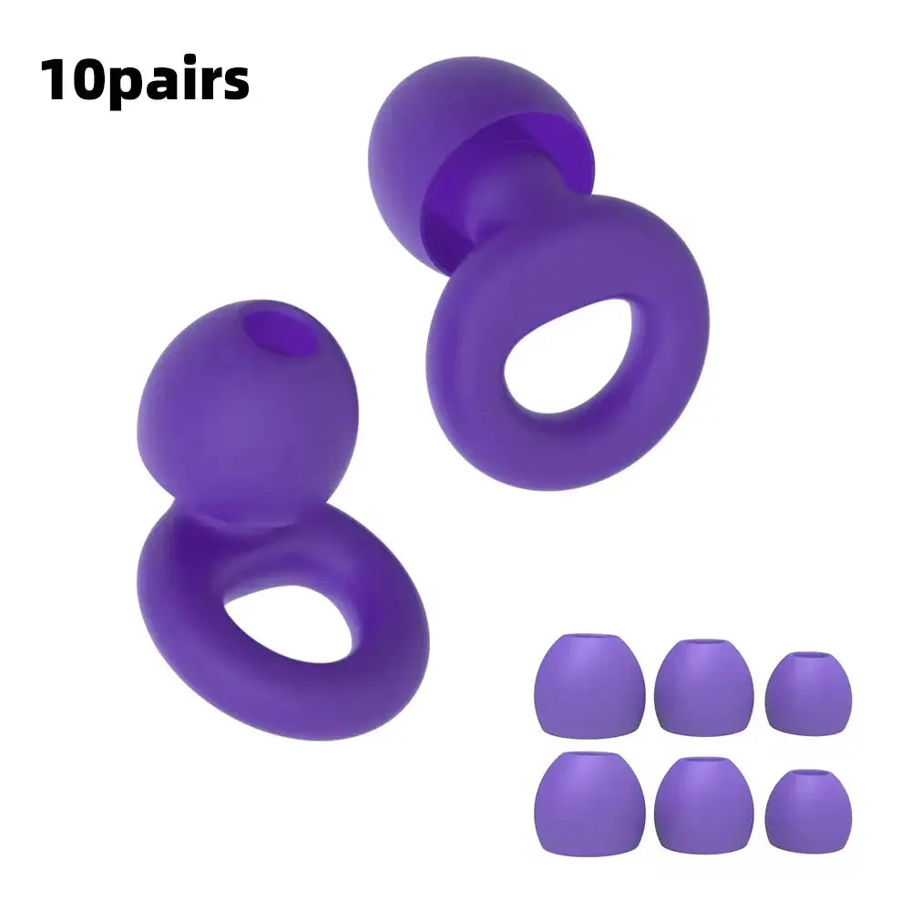 HUAK Quiet Ear Plugs Noise Reduction Reusable Hearing Protection 8 Soft Silicone Ear Tips XS S M L Sleep Swim Work