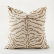Simples Market zebra print khaki brown jacquard pillow cover, 45x45 cm decorative cushion for sofa.