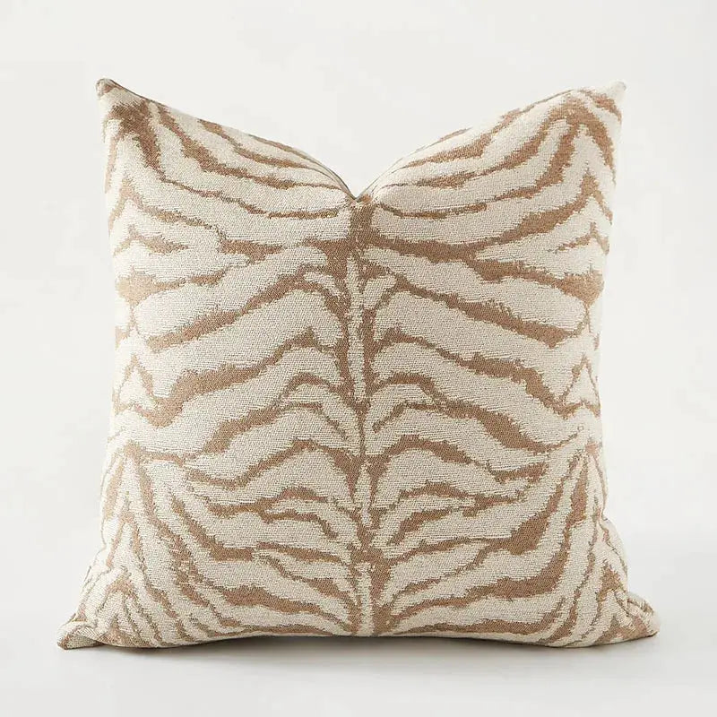 Simples Market zebra print khaki brown jacquard pillow cover, 45x45 cm decorative cushion for sofa.
