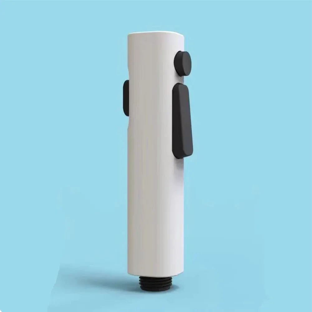 Simples Market toilet bidet spray head, white ABS handheld spray with black lever, G1/2 connector.