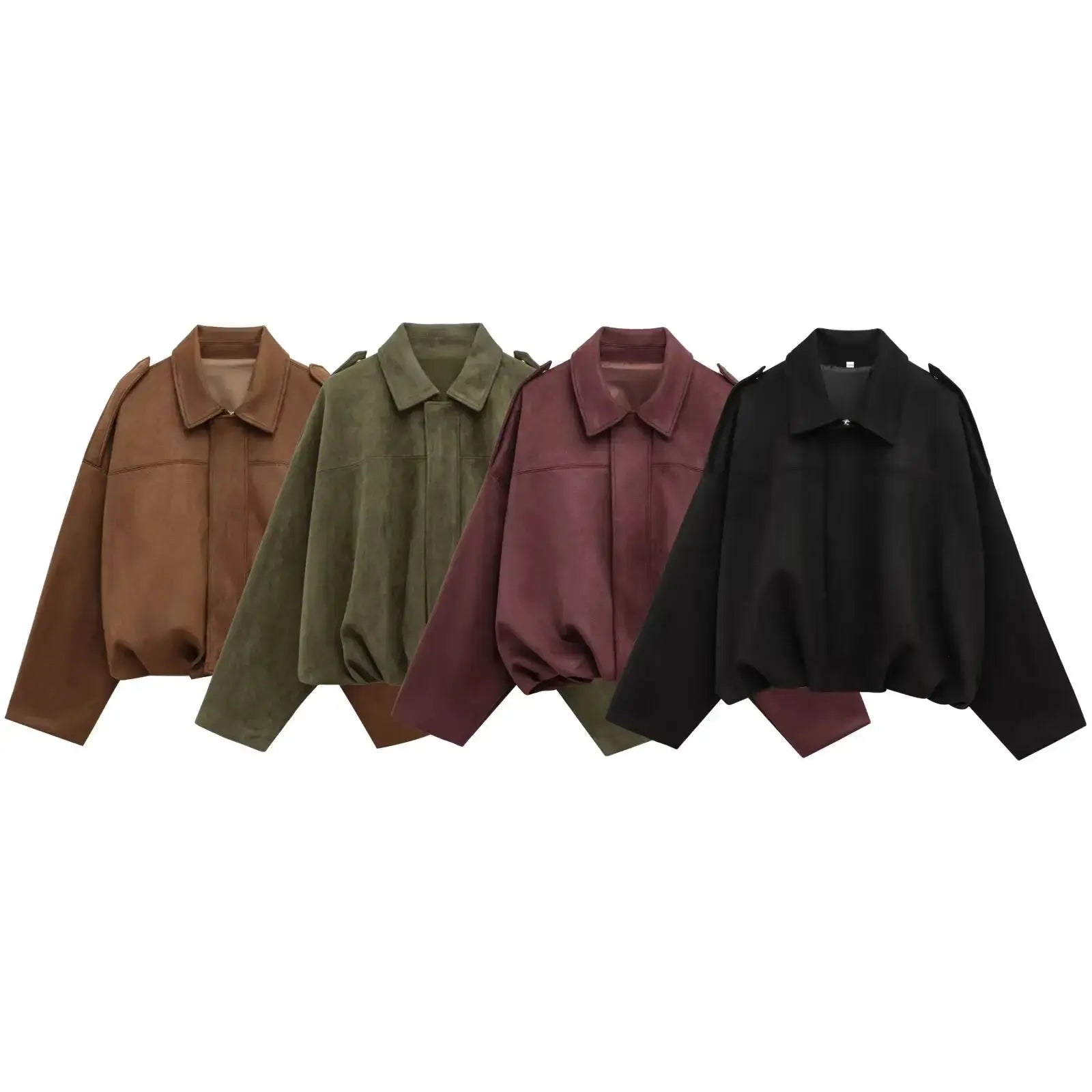 HH Women's Street Fashion Suede Texture Coat Vintage Inspired Cozy Winter Jacket With Batwing Sleeves