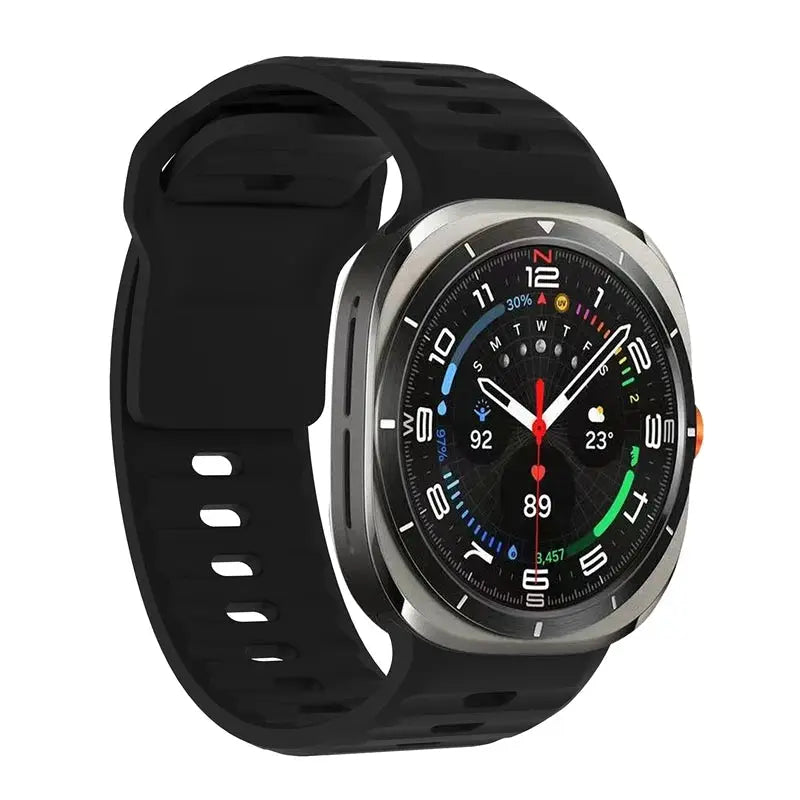 Simples Market Marine Band silicone strap for Samsung Galaxy Watch Ultra 2 (47mm), black sport band