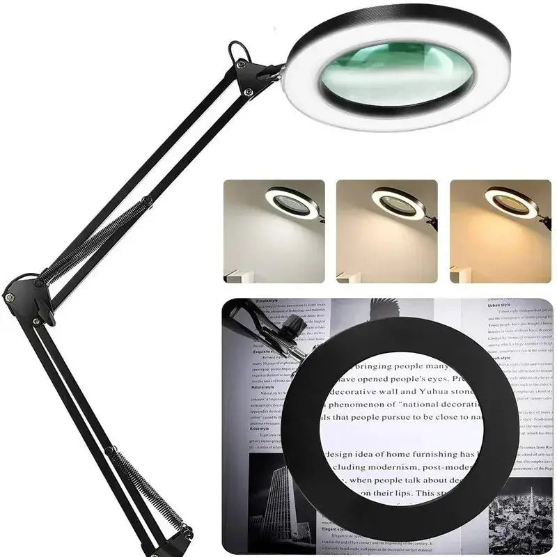 72 LED Illuminated Magnifier 8X 10X Magnification USB Desk Lamp With 3 LEDs For Soldering Repair Crafting And Beauty