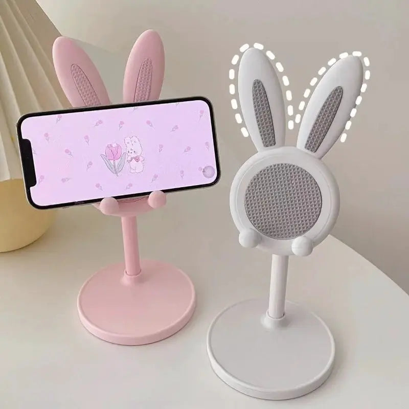 Rabbit Shaped Desktop Phone Stand With Adjustable Height And Tilt For Hands Free Viewing