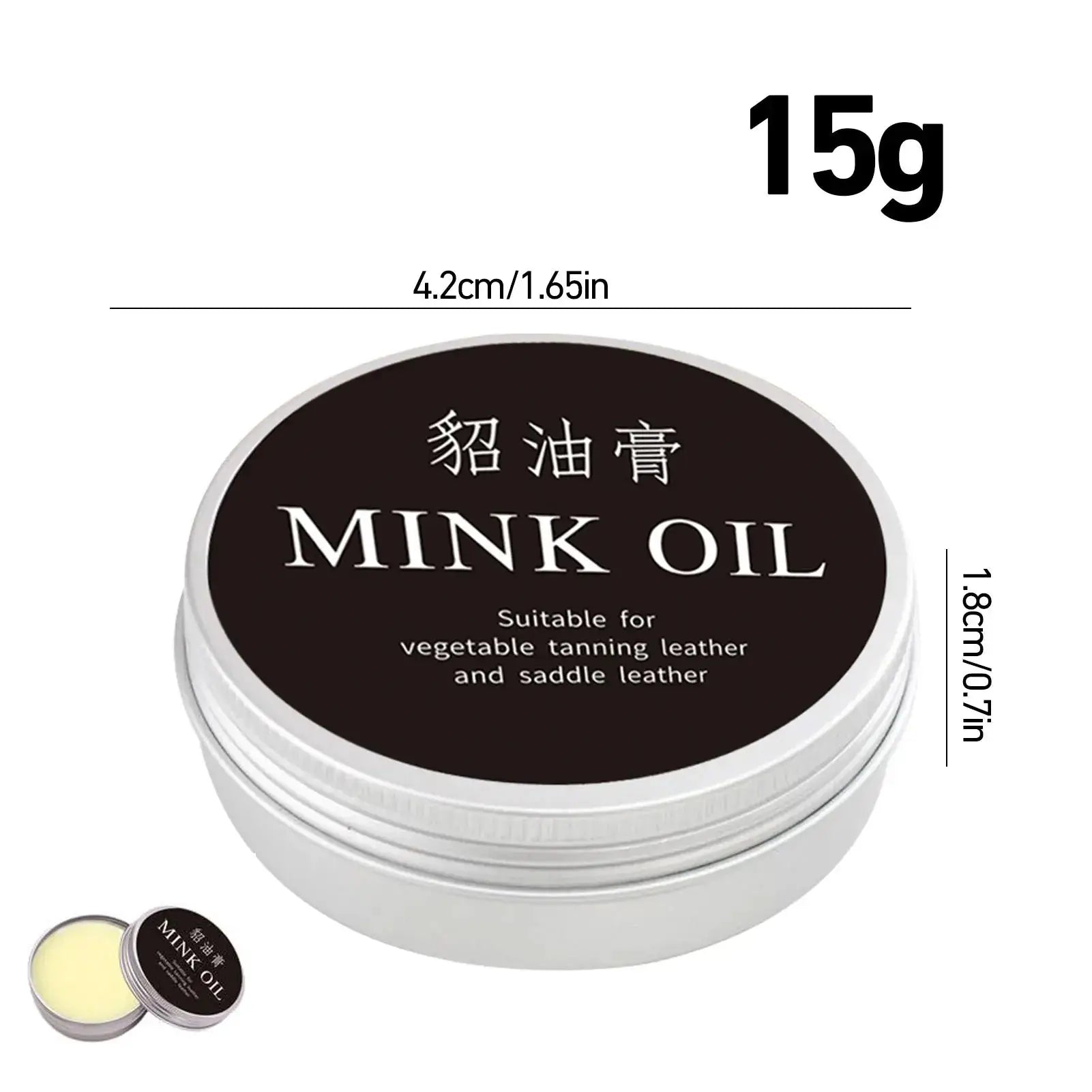 Simples Market mink oil leather care cream tin, 15g, for shoes, bags and leather interiors