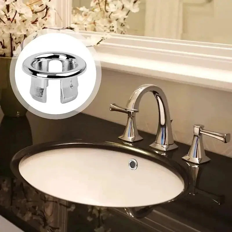 Overflow drain cover rings, 4-pack chrome plastic, Simples Market for bathroom sinks
