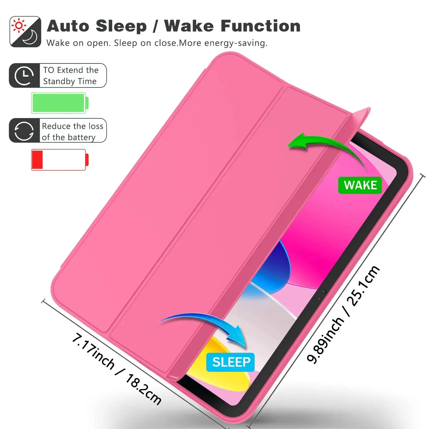 NovaCase Magnetic Slim Trifold Stand Cover For Ipad 11th Gen 2025 And 10th Gen 2022 Faux Leather Protection