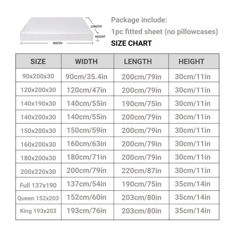 Anqianny Waterproof Mattress Protector Fitted Sheet For Single Double 140 160 Multi Size Gray White