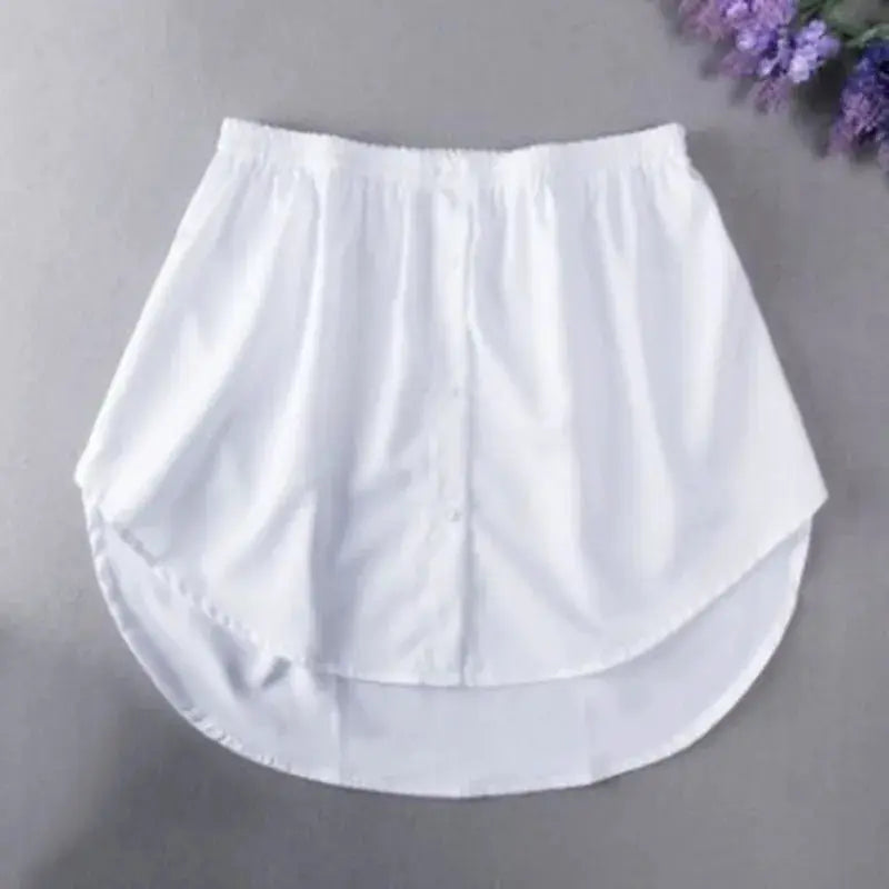 NovaLoom Korean Style Shirt Skirt With Fake Hem Casual Loose Fit A Line Cotton Blend Sweater Bottom