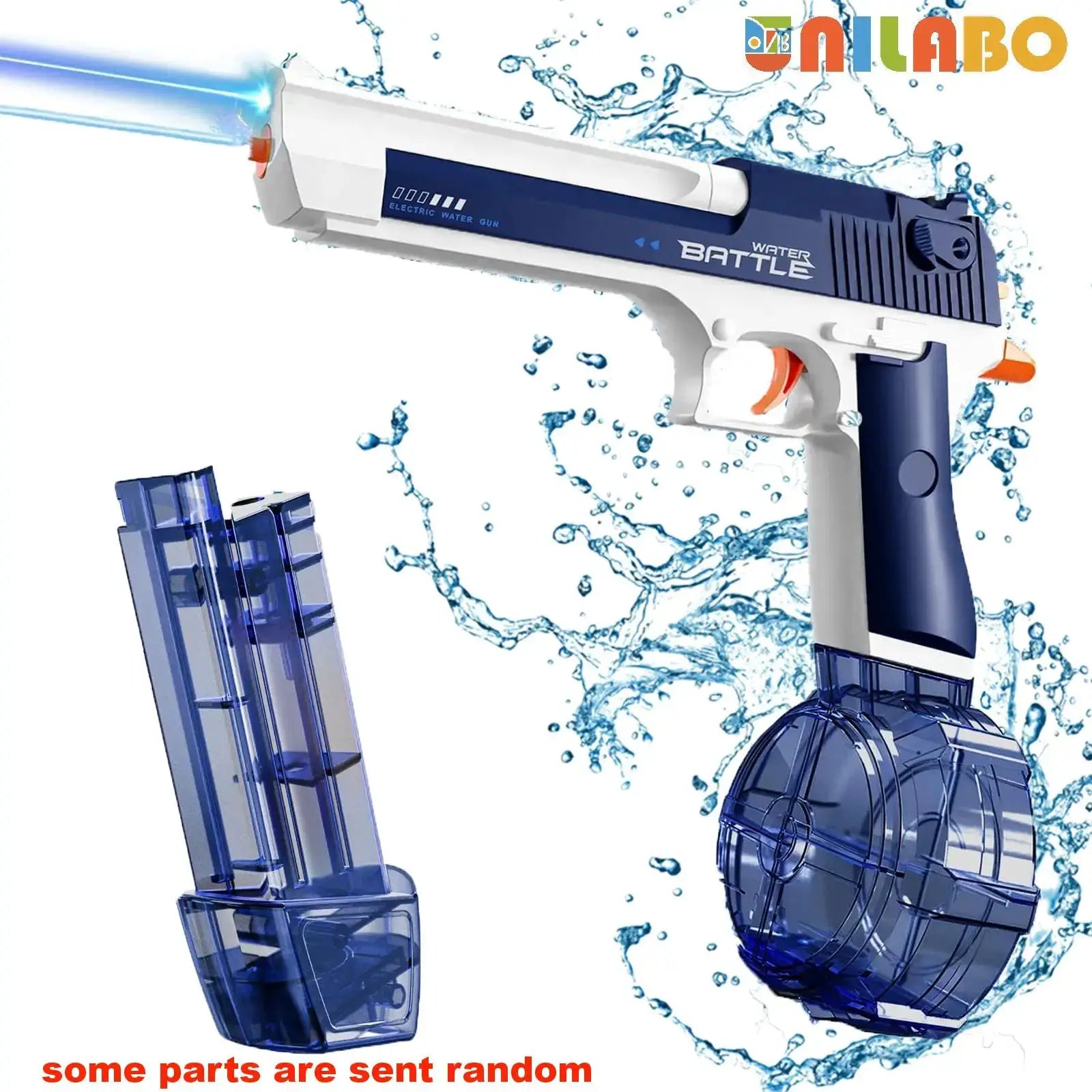Unilabo M416 Electric Water Gun Battery Powered with External Water Bottle Attachment for Kids and Adults Outdoor Fun
