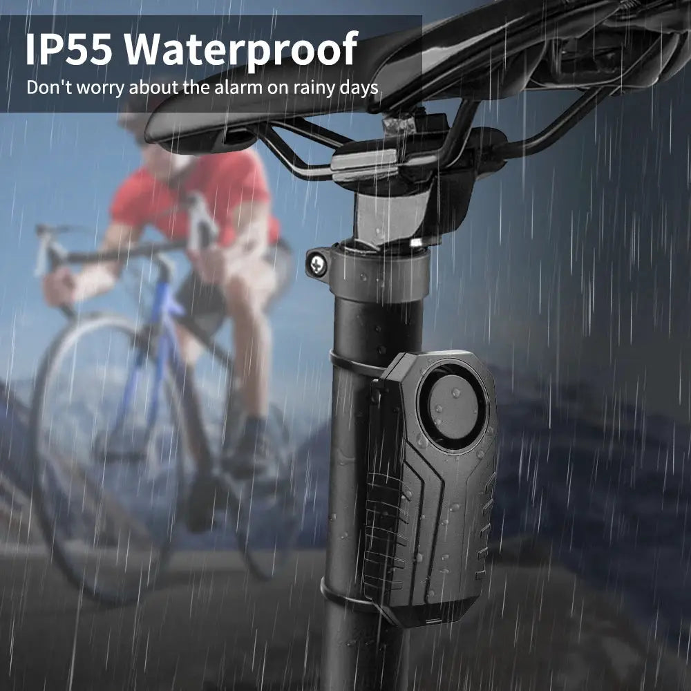 Randpow waterproof anti-theft alarm for bikes and motorcycles with wireless remote, 113dB, black