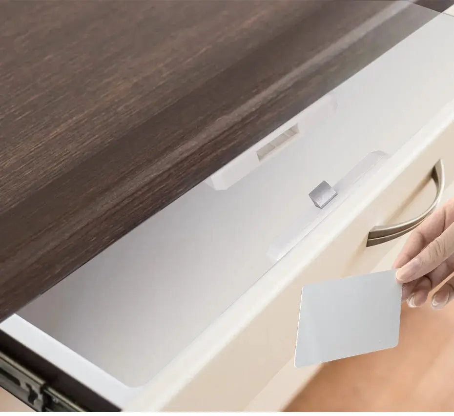 Smart drawer lock for file cabinet; white finish with NFC card unlock