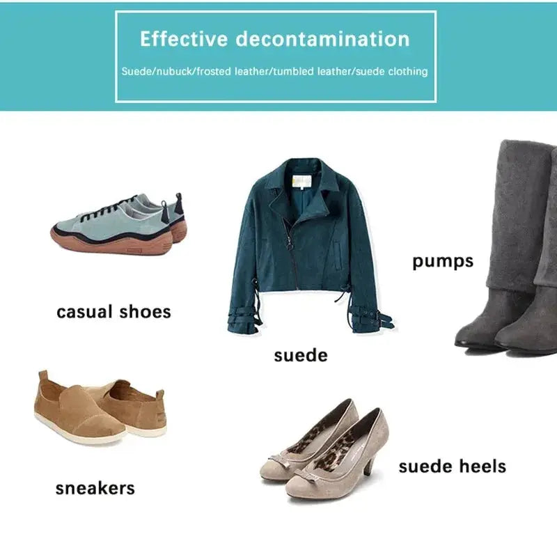 Simples Market suede cleaning brush for suede and nubuck; shows five items.