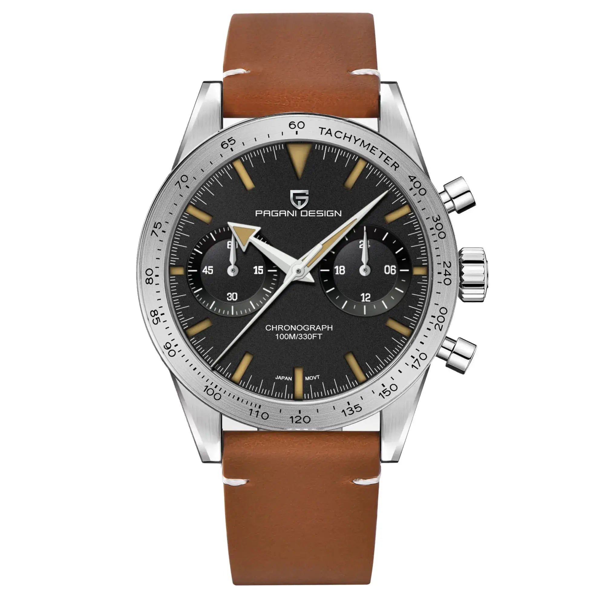 Pagani Design 2026 Retro Chronograph Moon Quartz Watch For Men VK64 Movement Sapphire Crystal Stainless Steel Case
