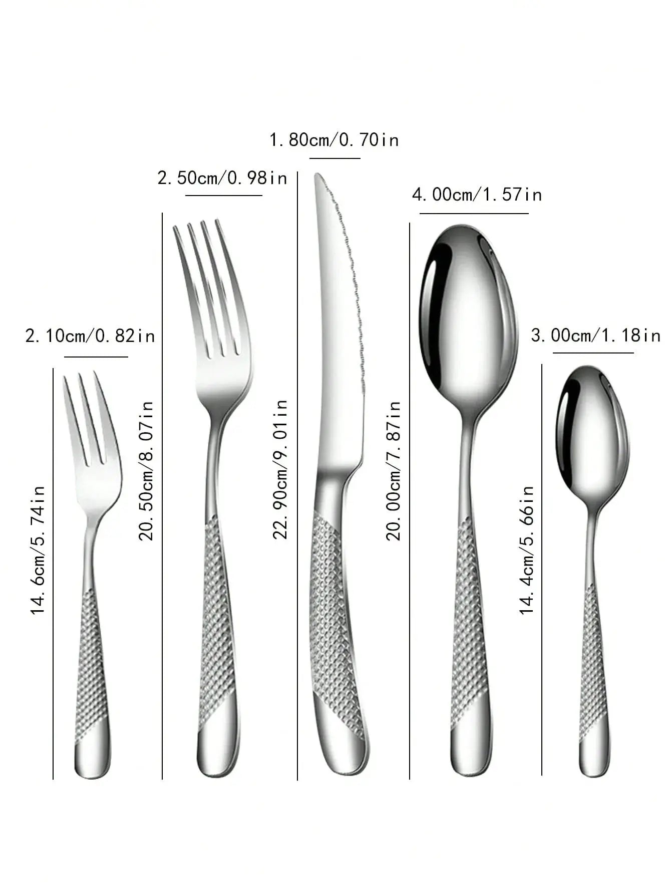 Stainless Steel Silver Star Diamond Tableware Set 6 Or 30 Piece Knife Fork Spoon Dessert Fork