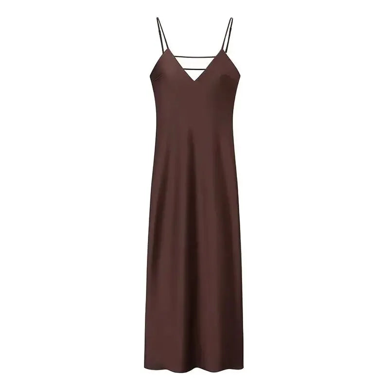 HH Women Summer Yellow V Neck Sling Dress Lightweight Sleeveless Maxi For Effortless Elegance