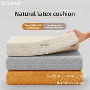Natural latex cushion by Sretno, 3-pack 50x50 in beige/gray/orange for chairs and floors