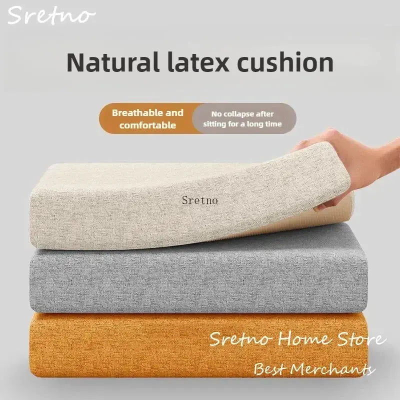 Natural latex cushion by Sretno, 3-pack 50x50 in beige/gray/orange for chairs and floors
