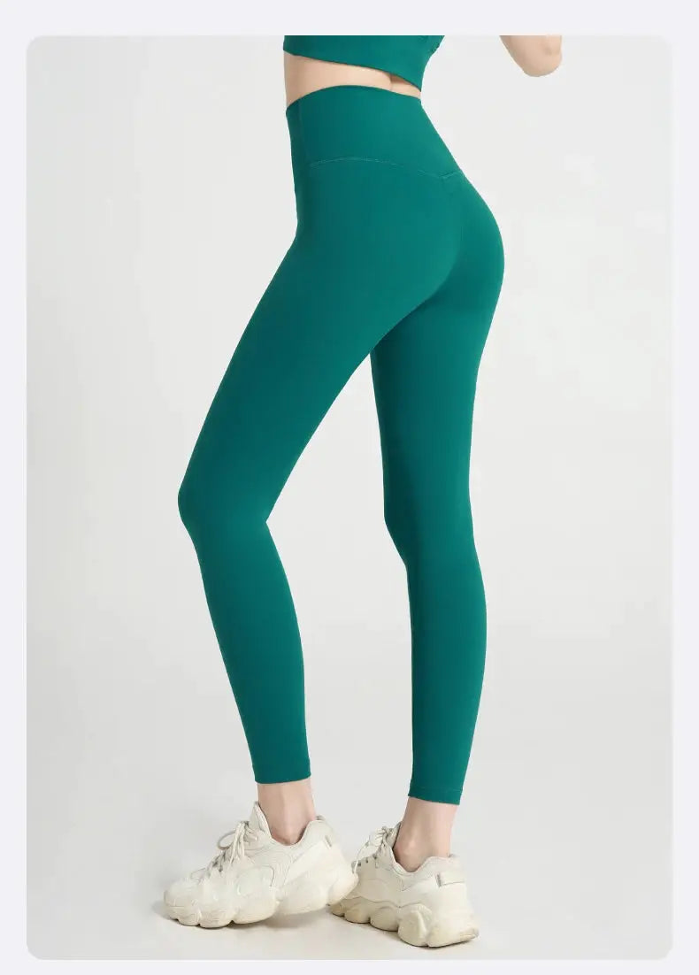 Simples Market teal high-waisted yoga leggings for running, cycling and workouts