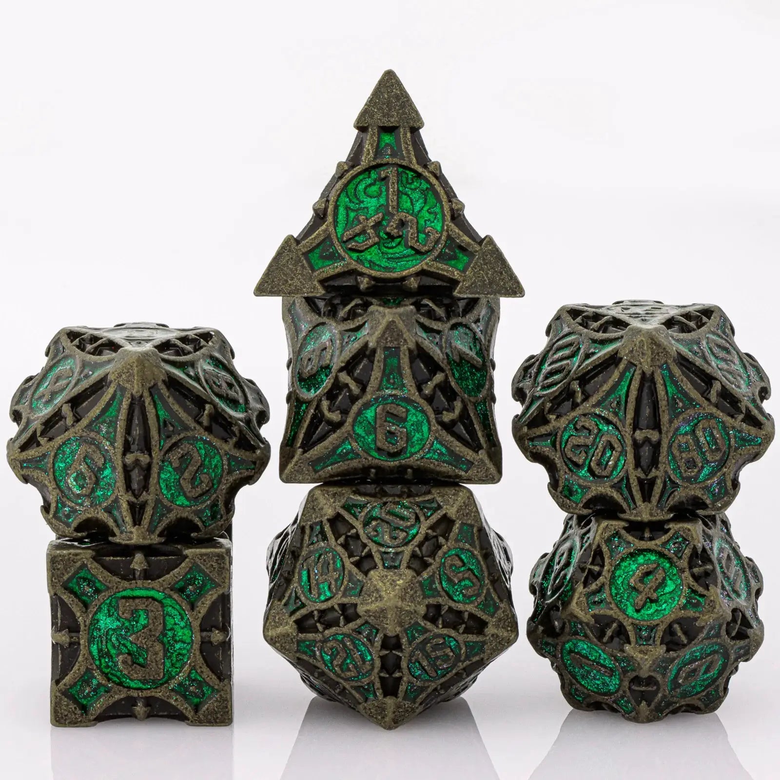 Skull And Dragon Metal Dice Set For Dungeons And Dragons Polyhedral Dice For Tabletop RPGs