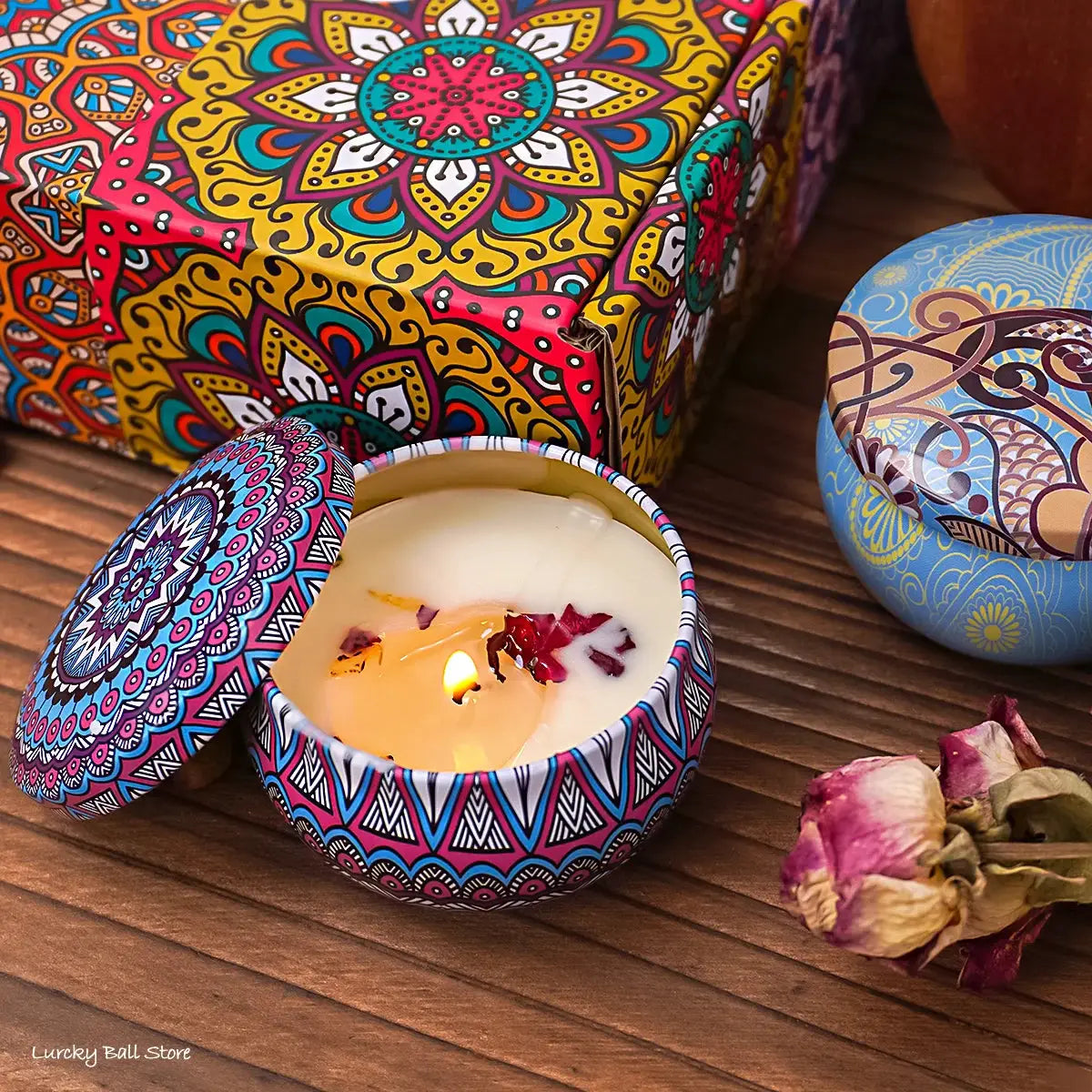 4 Piece Scented Candle Set Gift Islamic Arabian Patterns Smokeless Jar Candles For Couples Romantic Home Decor