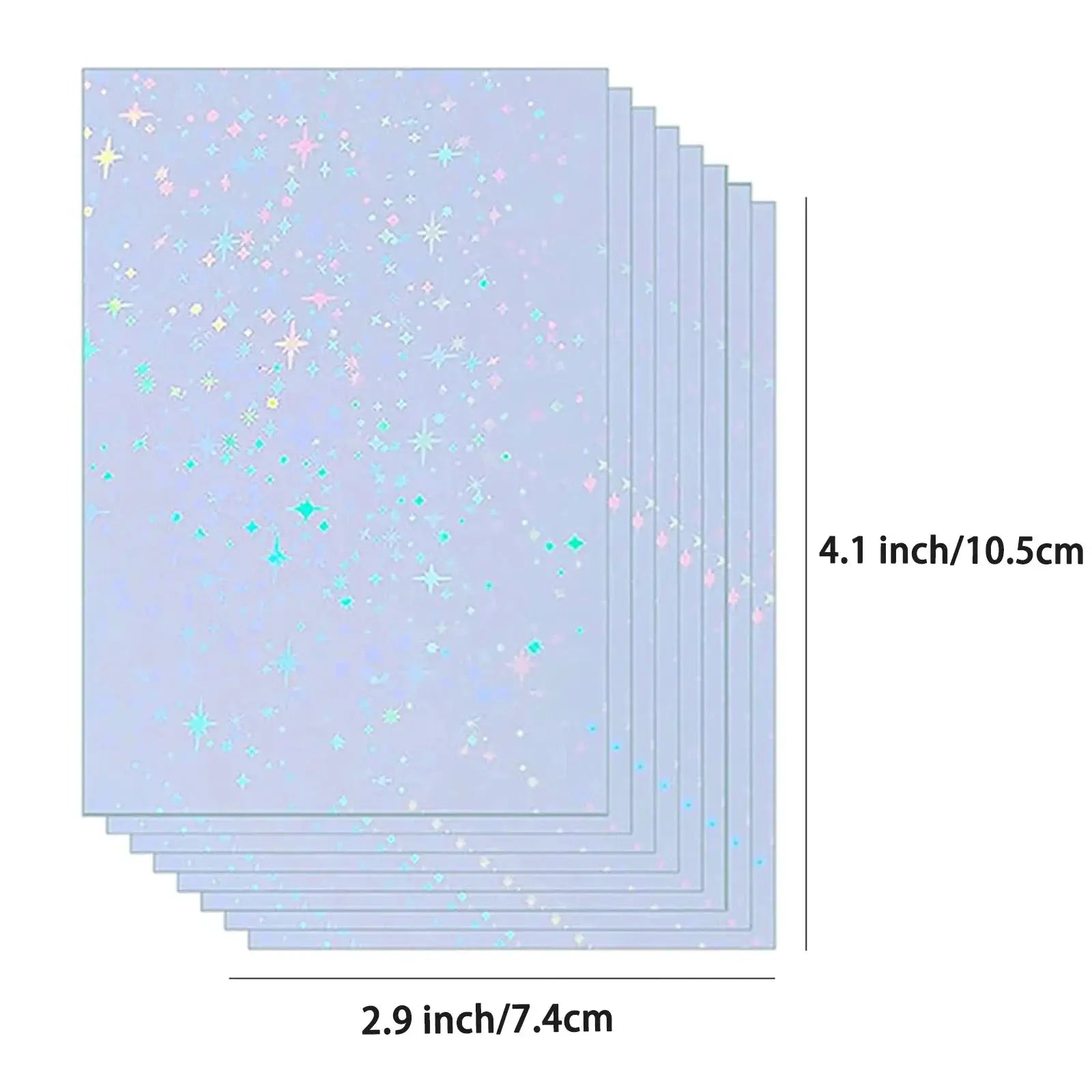 Simples Market 50 sheets waterproof cold laminating film, self-adhesive, 4.1x2.9 in with holographic star pattern