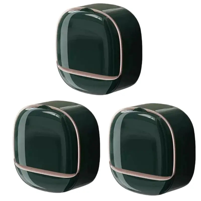 Waterproof Soap Box for Shower by Simples Market, dark green hanging soap holder with drainage (3-pack)