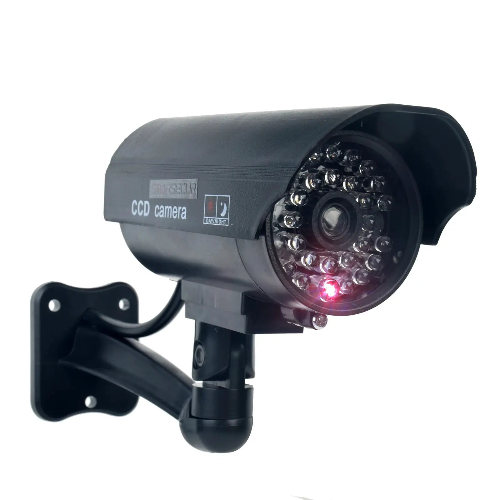 Eleopard fake CCTV camera dummy with flashing red LED light, waterproof outdoor security by Simples Market