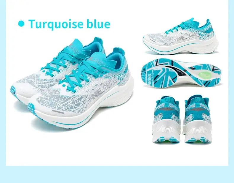 ONEMIX Marathon carbon-plate running shoes, turquoise blue, ultra-light men’s sneakers by Simples Market