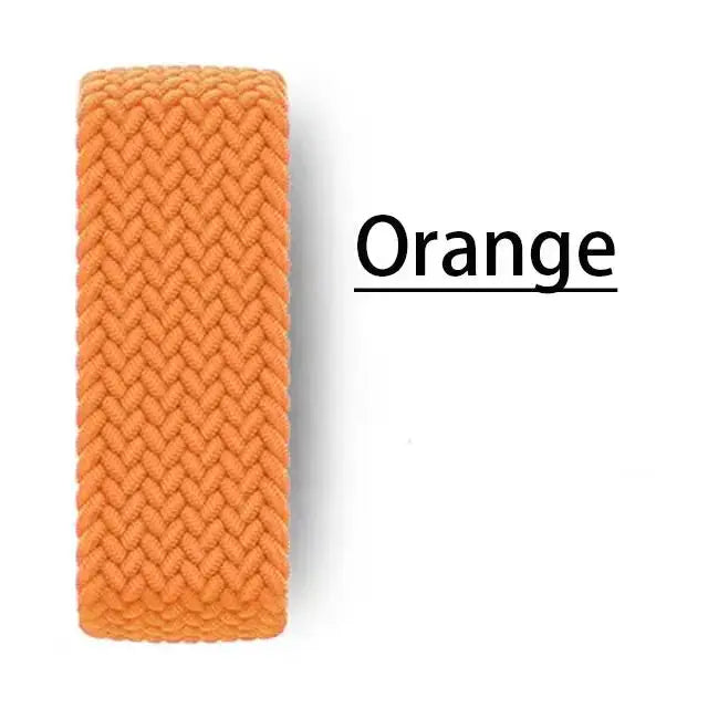 Apple Watch braided orange band, Solo Loop style, for 40-49mm sizes