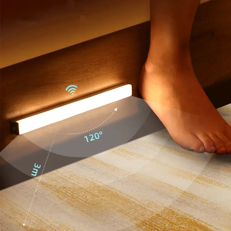NovaBright Wireless Rechargeable Motion Sensor LED Night Light Type C Charging for Cabinets Wardrobes Staircase Light