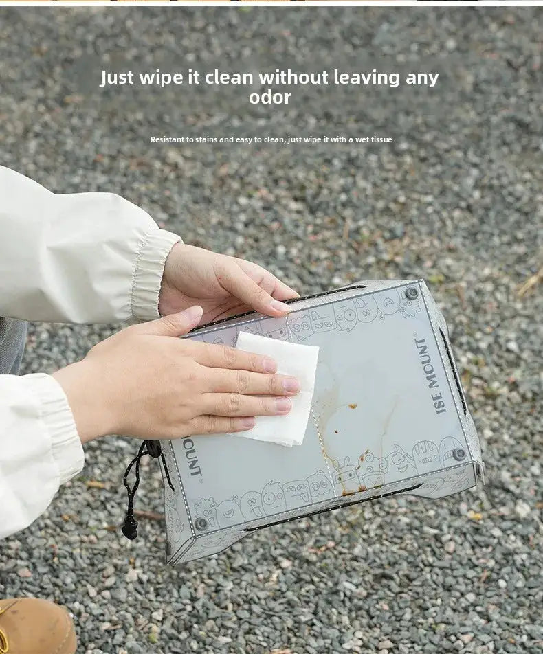 TINSOL Ultralight folding mini table tray, gray PP plastic, 97 g portable camping gear.
