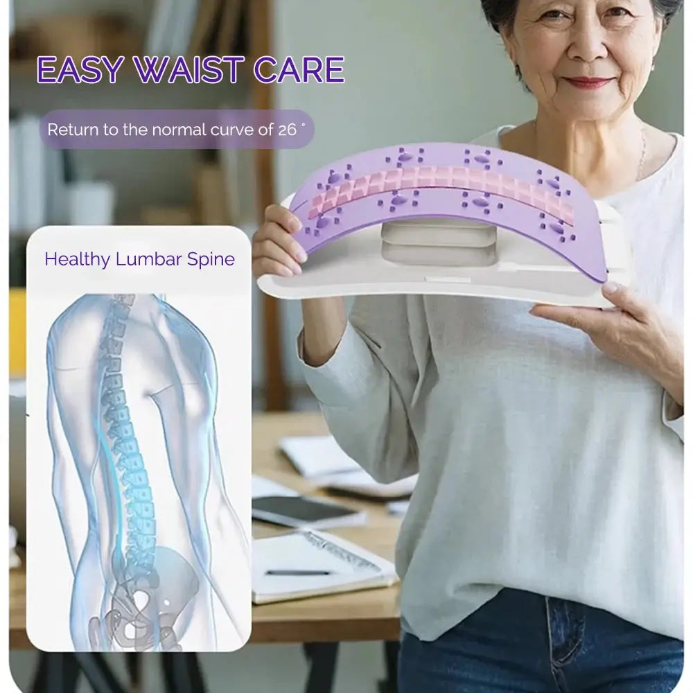 Foreverlily adjustable back massager with airbag waist and neck support, purple