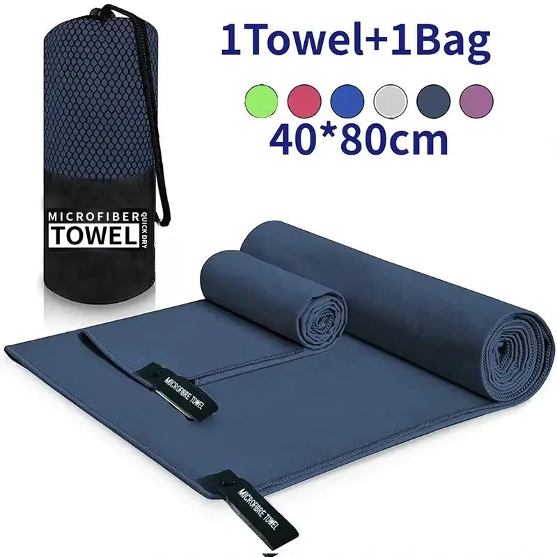 Quick-Drying Microfiber Sports Towel 40x80cm Blue Grey Green Orange for Gym, Swimming, Camping, Running, Beach