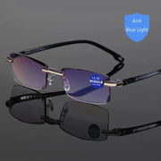 Lumiview Vintage Rimless Reading Glasses Anti Blue Light Presbyopia Eyewear With Diopters 1.0 To 4.0
