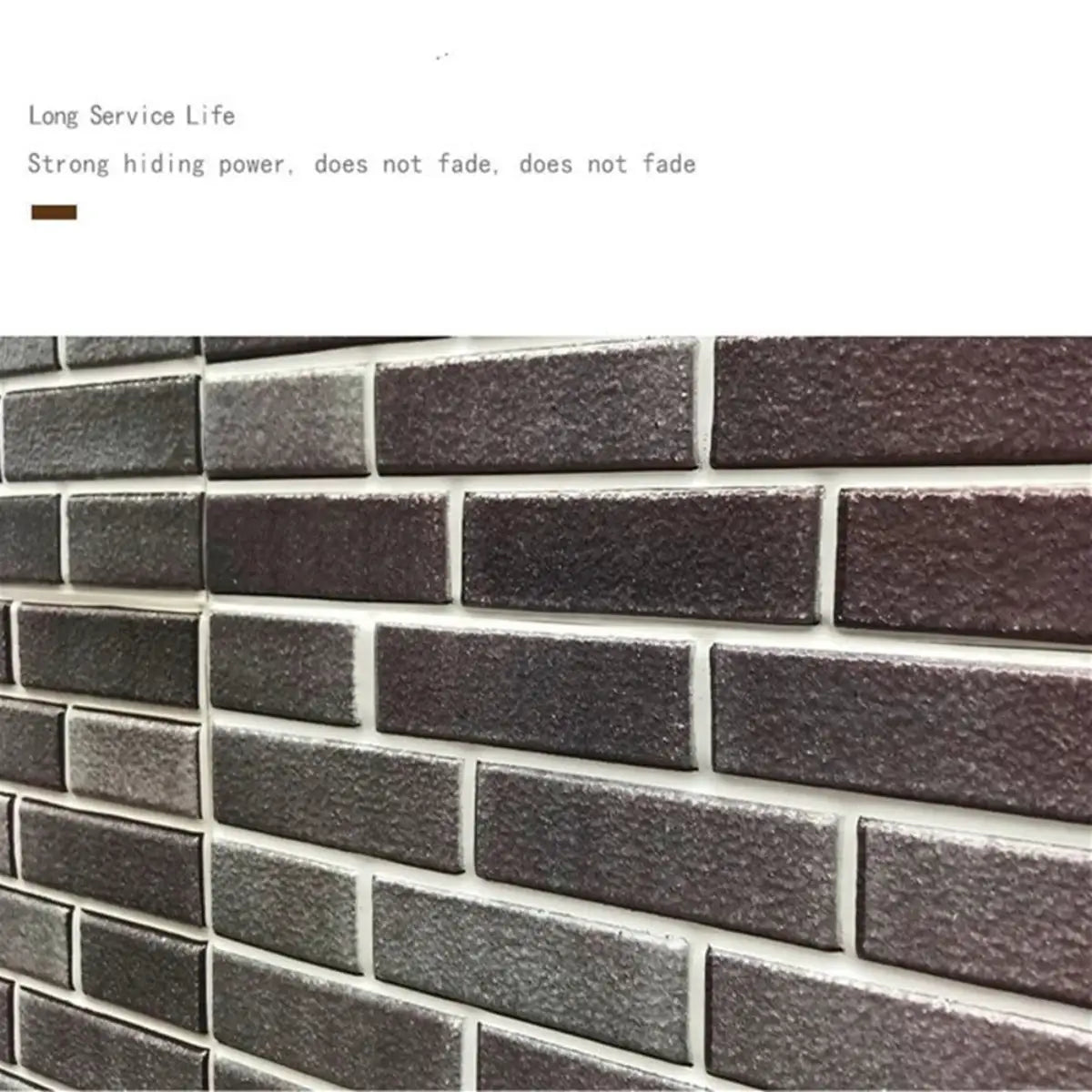 Self-adhesive tile wall stickers, 5/10pcs, dark gray brick pattern, 3D PVC, waterproof for kitchen/bathroom, Simples Market