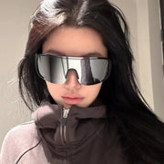 Y2K Style Cycling Sunglasses Windproof Unisex Road Riding Sports Glasses With Retro Reflective Lenses