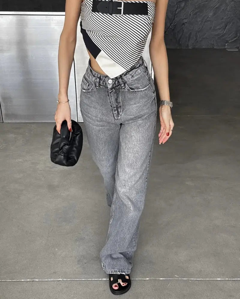 Z1975 Straight Leg Jeans For Women Y2K Classic Wash 2025 ETJ