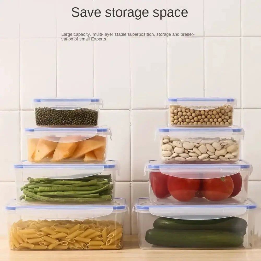FreshLock Rectangular Refrigerator Storage Box With Lid Sealed Transparent Stackable Food Containers