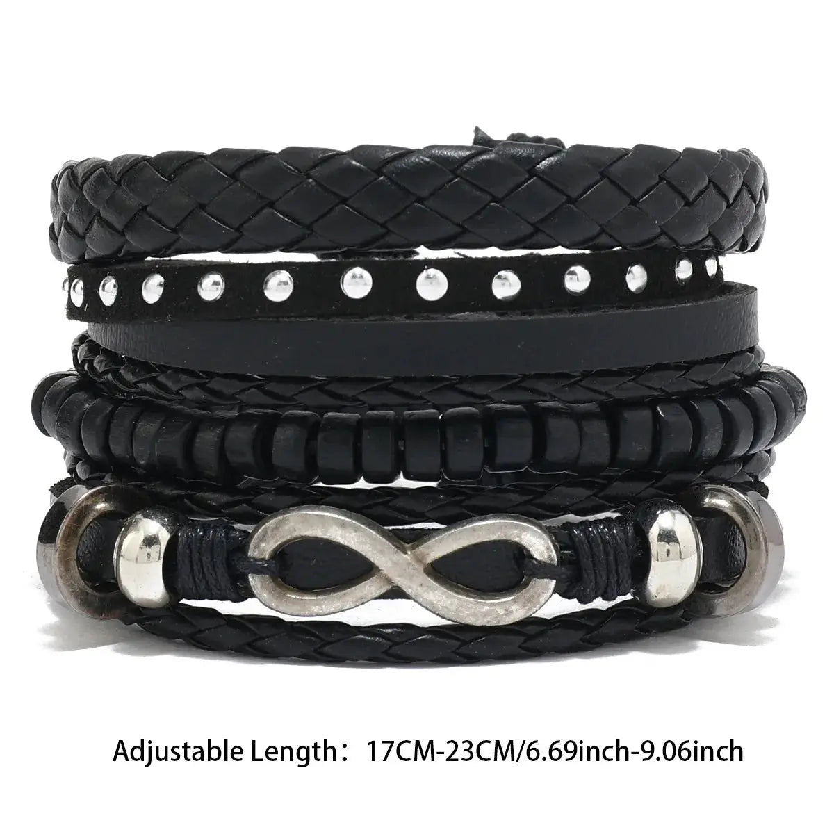 Mens Wooden Bead Braided PU Leather Wrap Bracelet For Men Vintage Style Armband Three Styles
