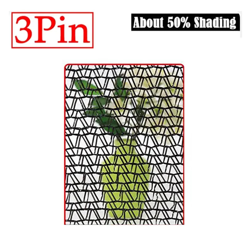 6x6m black shade cloth with grommets for garden or greenhouse; anti-UV sunshade mesh.