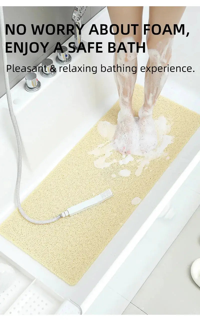 Non-slip hollow bath mat, grey quick-drying foot massage shower mat by Simples Market
