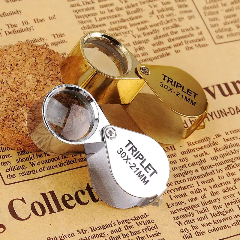 Adjustable 10x 20x 30x Magnifying Glass With 21mm Metal Foldable Lens For Jewelry Identification And Label Reading