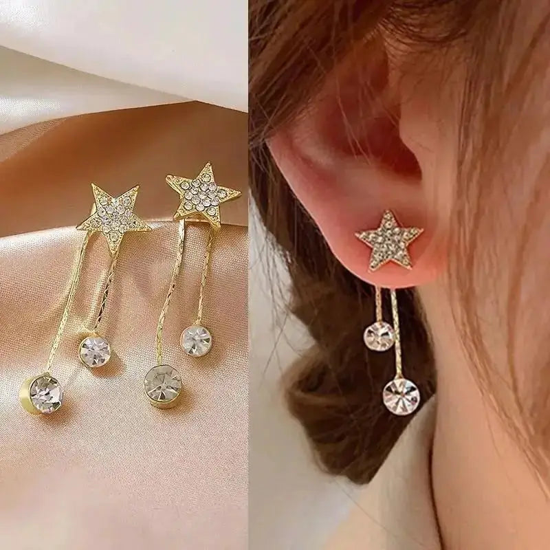 925 Silver Needle Heart Earrings For Women Korean Fashion Crystal Jewelry 2026 Trending Luxury Hoop Earrings
