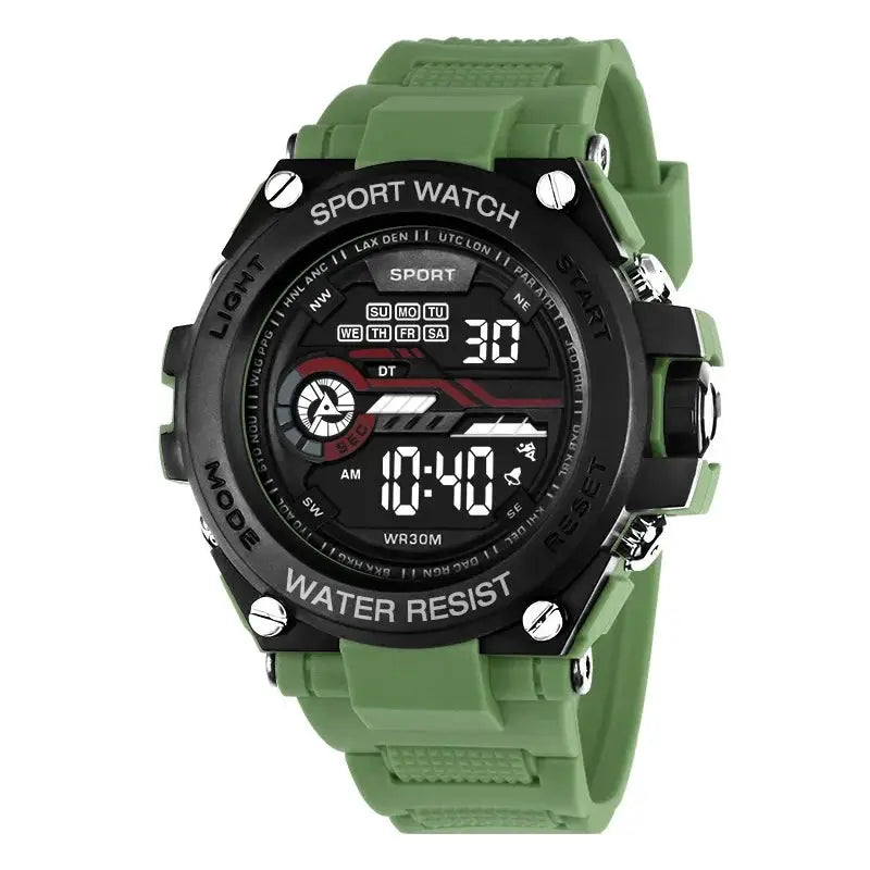 YIKAZE Mens Sports Watch Waterproof Digital LED Military Style Wristwatch With Alarm Clock