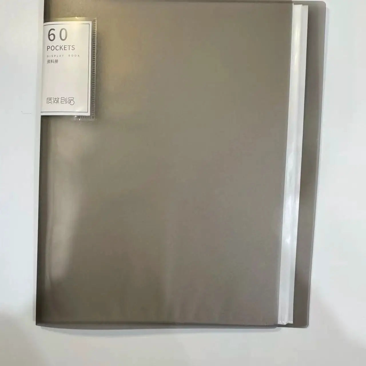 Simples Market Data Book A4 insert folder, gray translucent, multi-layer with 60 pockets