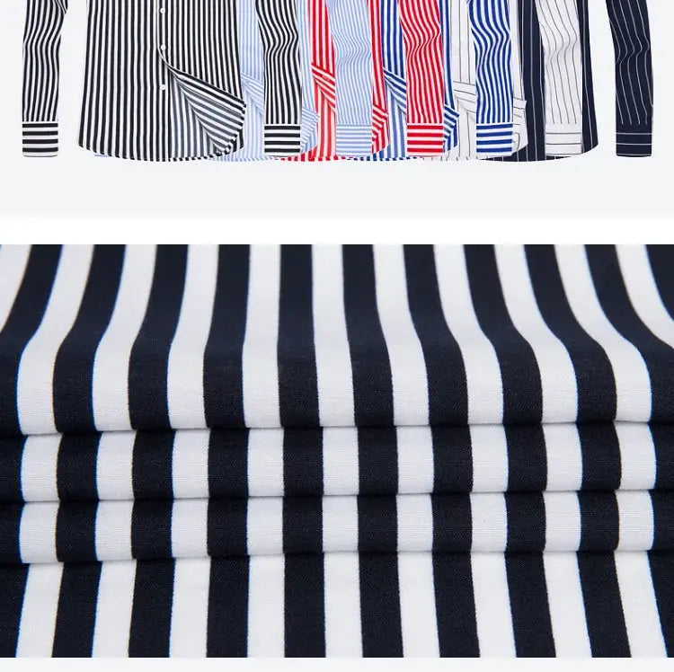 Men's striped long-sleeve shirts by Simples Market, slim fit, assorted colorways (navy/white, blue, red), M-5XL.