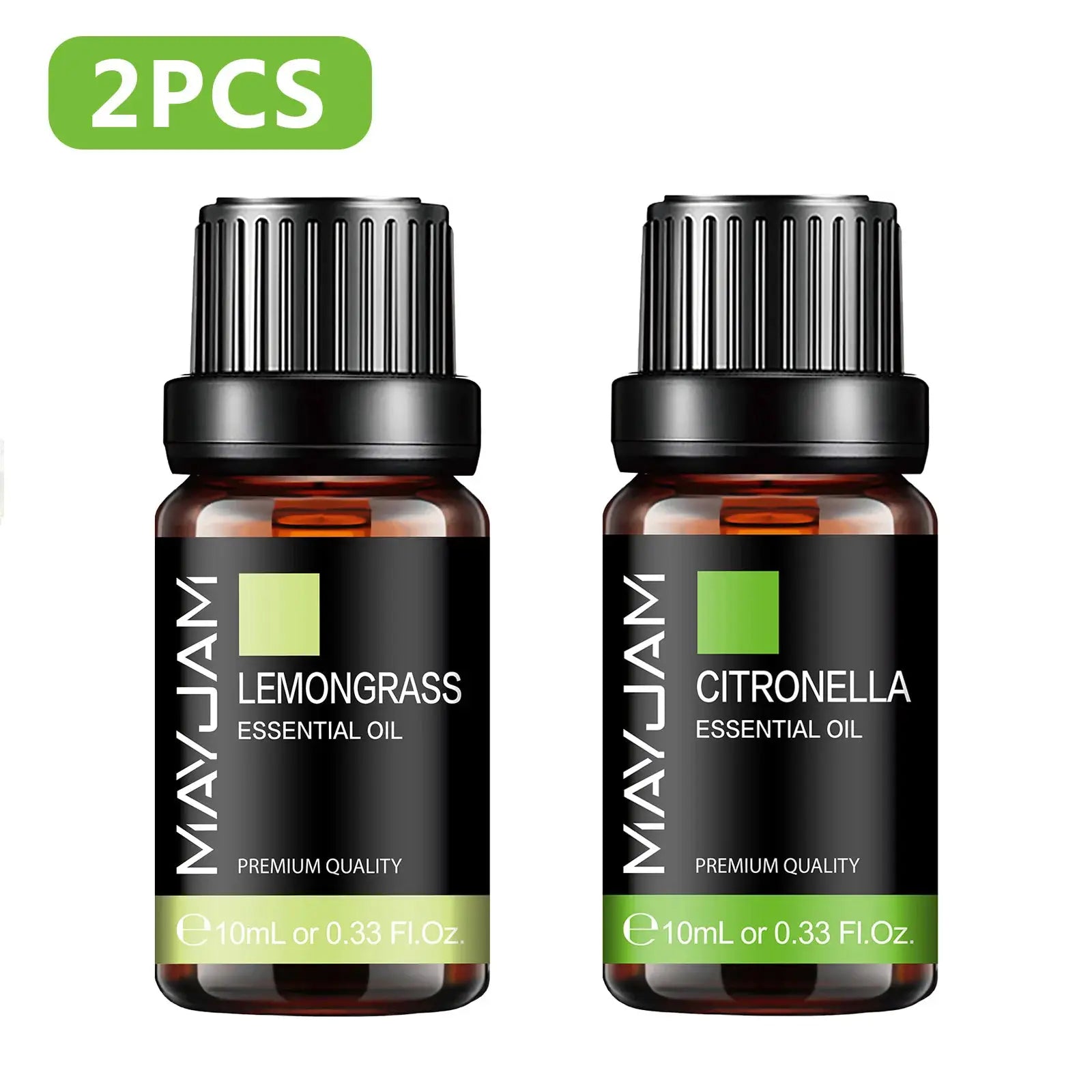 MAYJAM Essential Oil Set With Citronella Jasmine Eucalyptus Orange Lemongrass Black Pepper Cajeput Cypress Ginger